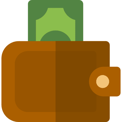 Wallet business and finance billfold money icon
