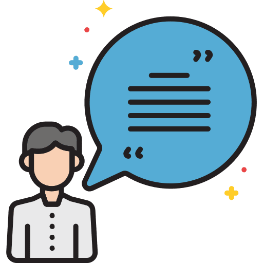 Quote man social media interface icon