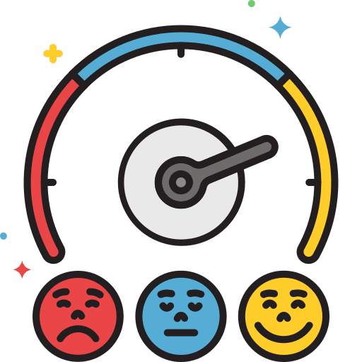 Satisfaction seo and web bad social media icon