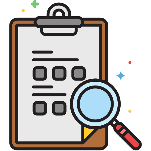 Evaluation survey loupe seo and web icon