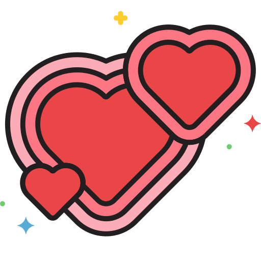 Hearts romantic love and romance love icon