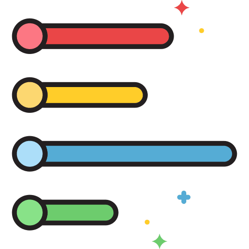 Horizontal seo analytics symbol icon