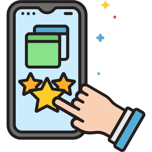 Rating star cellphone smartphone icon