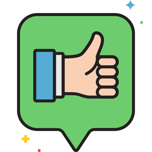 Satisfied feedback dialogue thumb up icon