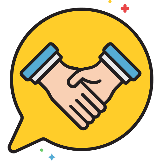 Deal chat bubble handshake deal icon