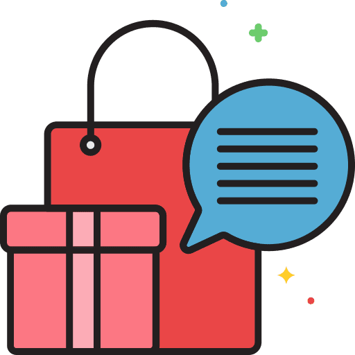 Review conversation purchase communications icon
