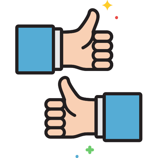 Thumb up message hands finger icon
