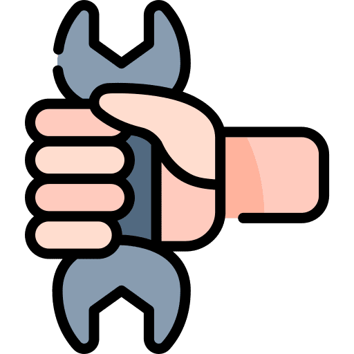 Adjustable wrench adjustable wrench construction and tools improvement icon
