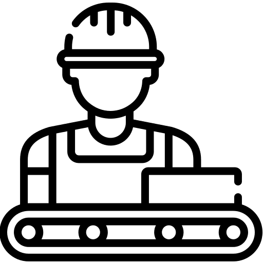 Conveyor factory shipping and delivery manufacturing icon