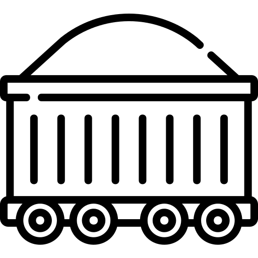 Freight wagon wheels train transportation icon