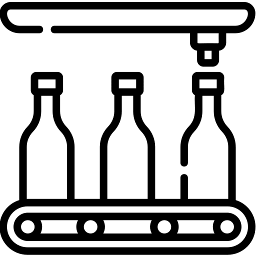 Bottle conveyor machine manufacturing icon