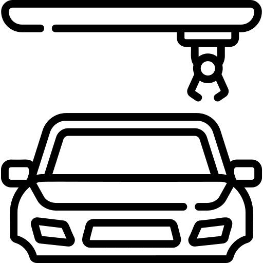 Car manufacturing transport conveyor manufacturing icon