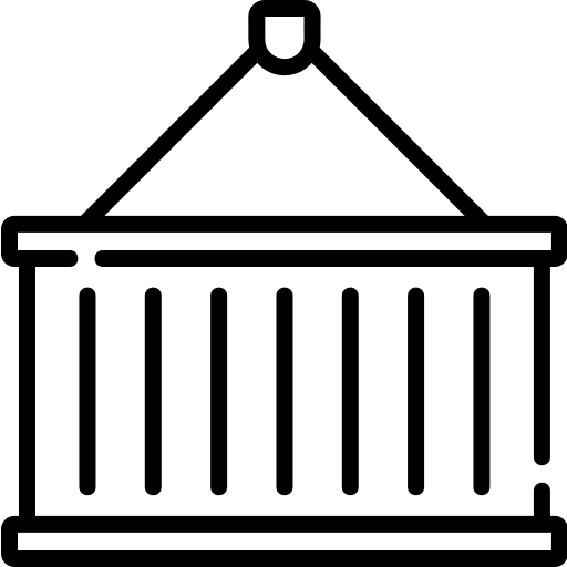 Container shipping and delivery container crane harbor crane icon