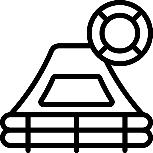 Lifeboat boat ocean sea icon