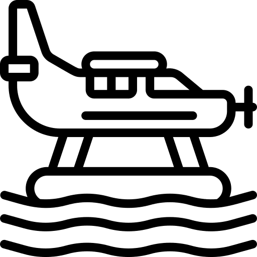 Plane ship transportation boat icon