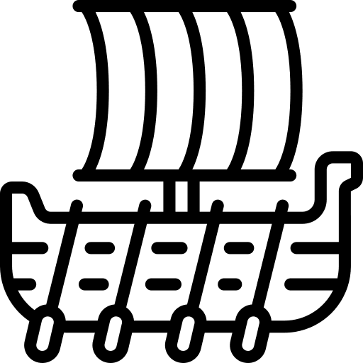 Viking sailboat ocean viking icon