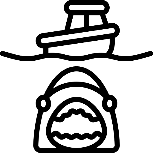 Shark animals sailboat marine icon