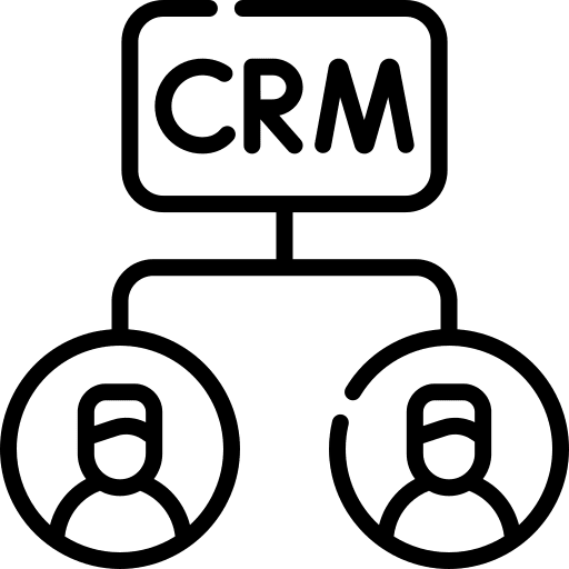 Crm customer client business and finance icon