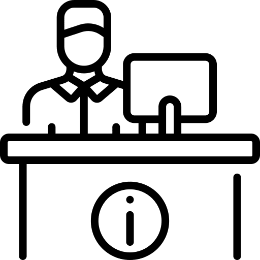 Information desk receptionist miscellaneous reservations icon