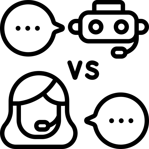 Bot telemarketer technical support headphones icon