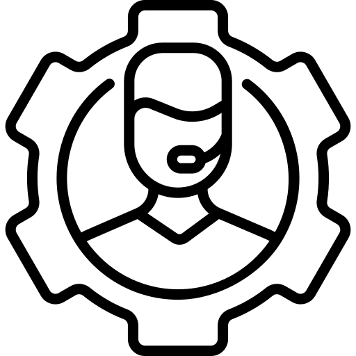 Call center agent help assistance phone icon