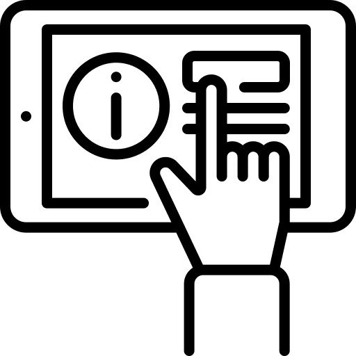 Information customer service tablet call center agent icon