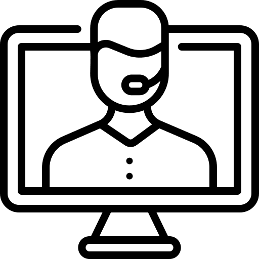 Online support call center computer commerce and shopping icon