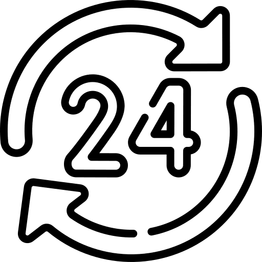 Open 24 hours logistics delivery symbol happy hour icon