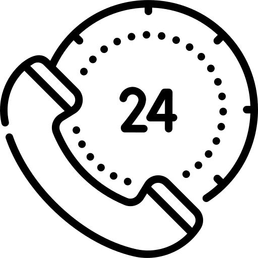 24 hours 24 hours assistance call icon