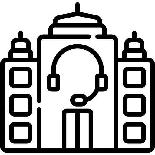 Call center call center building commerce and shopping icon