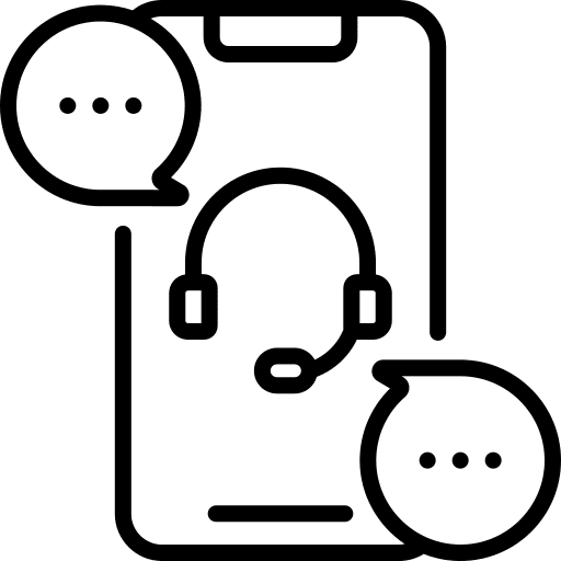 Smartphone headset speech bubble commerce and shopping icon