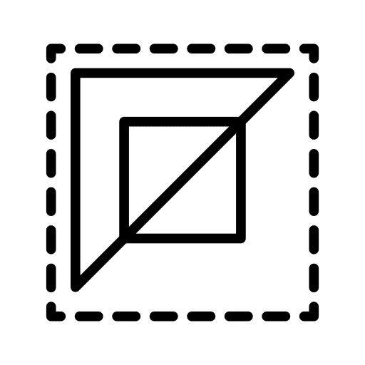 Cut rectangle interface shapes and symbols icon