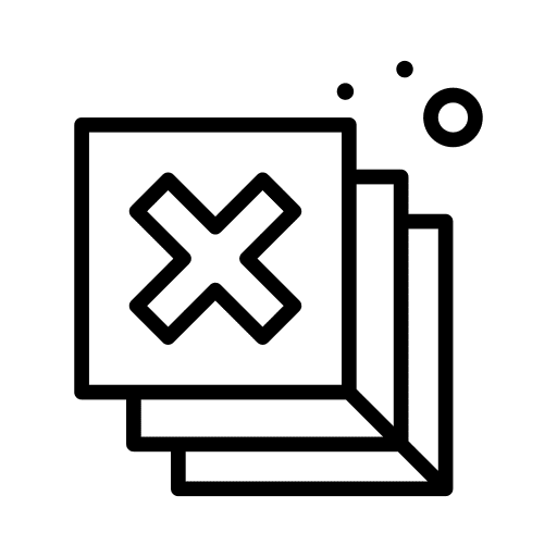 Delete letter shapes and symbols cancel icon