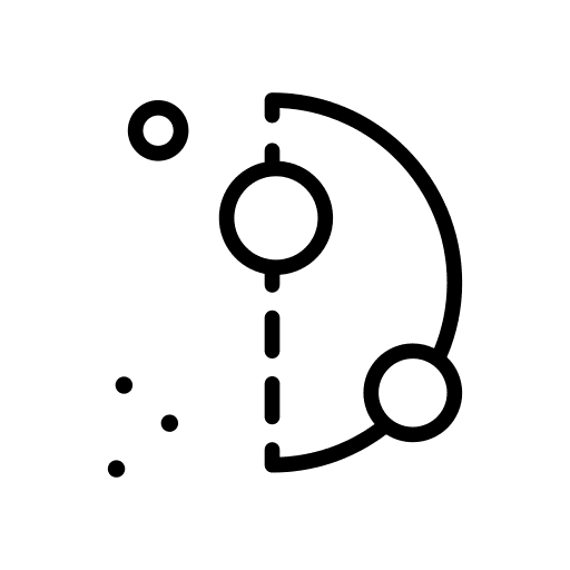 Globe satellite half circle globe icon