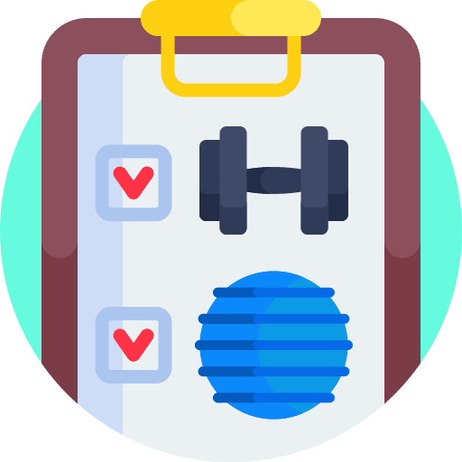 Checklist wellness dumbbell fit icon
