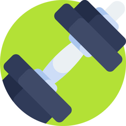 Dumbbell weight bodybuilder sports and competition icon