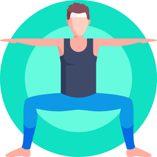 Squats yoga relaxation man icon