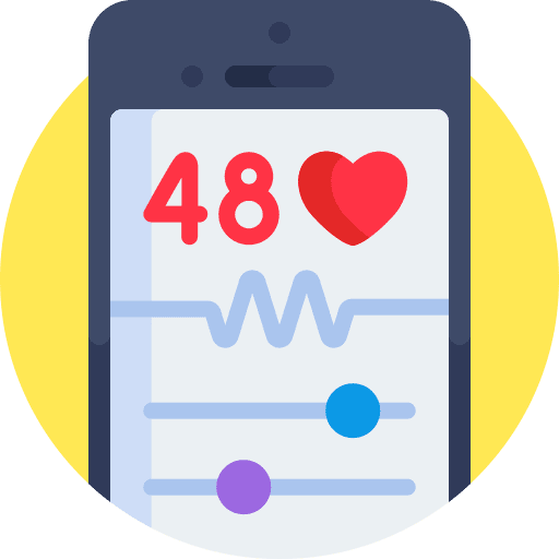 Medical app smartphone heart heart rate icon