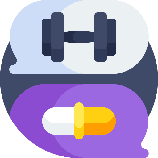 Speech bubble pills gym protein icon