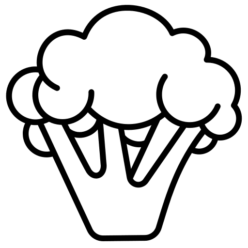 Broccoli vegan food and restaurant vegetable icon