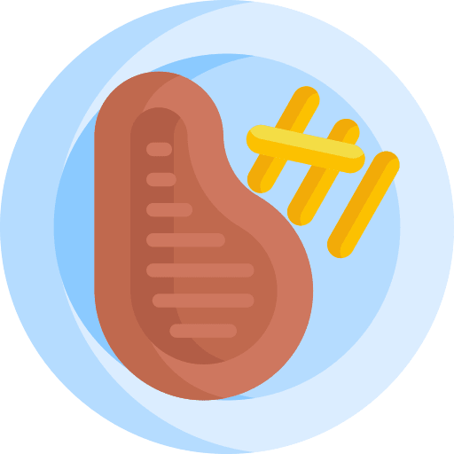 Steak hobbies and free time dish food icon Steak hobbies and free time dish food icon