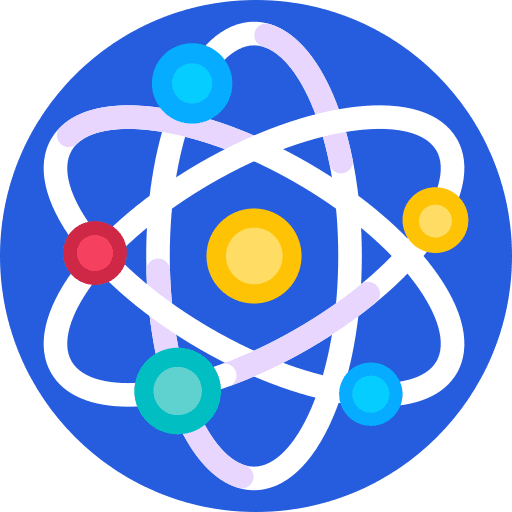 Atom react science nuclear icon