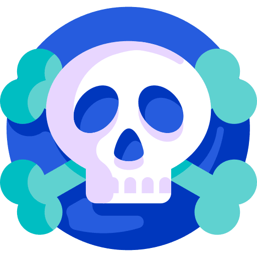 Toxic miscellaneous healthcare and medical skull icon