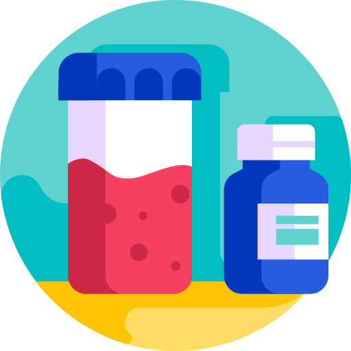 Bottles liquid substance laboratory icon