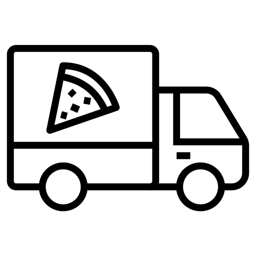 Pizza deliver delivery truck food and restaurant truck icon