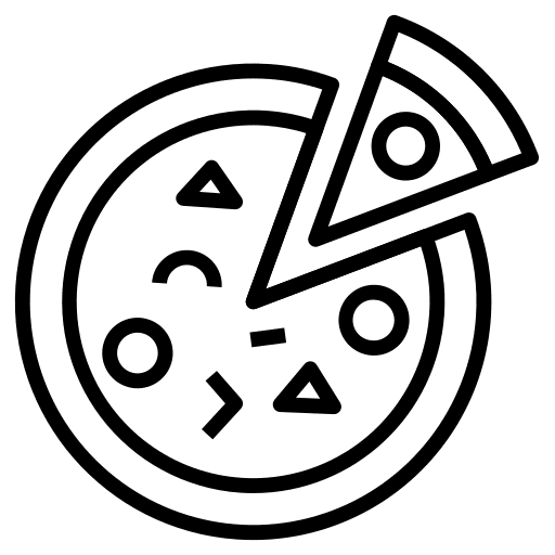 Pizza junk food food and restaurant slice icon