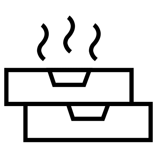 Pizza box hot junk food box icon