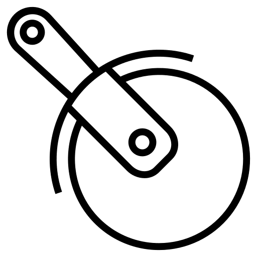 Pizza cutter kitchenware food and restaurant cut icon