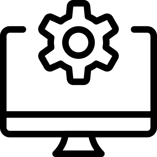 Computer work technical support it systems icon