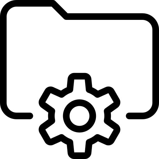 Folder tools gear files and folders icon